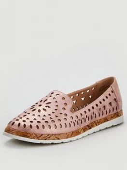 Image of Wallis Lasercut Ballerina Shoes - Blush, Size 3, Women