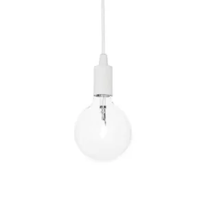 Image of Edison 1 Light Ceiling Pendant White, E27