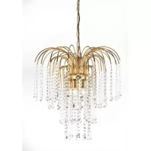 Image of Pioggia 5 Light Pendant Ceiling Light, Gold