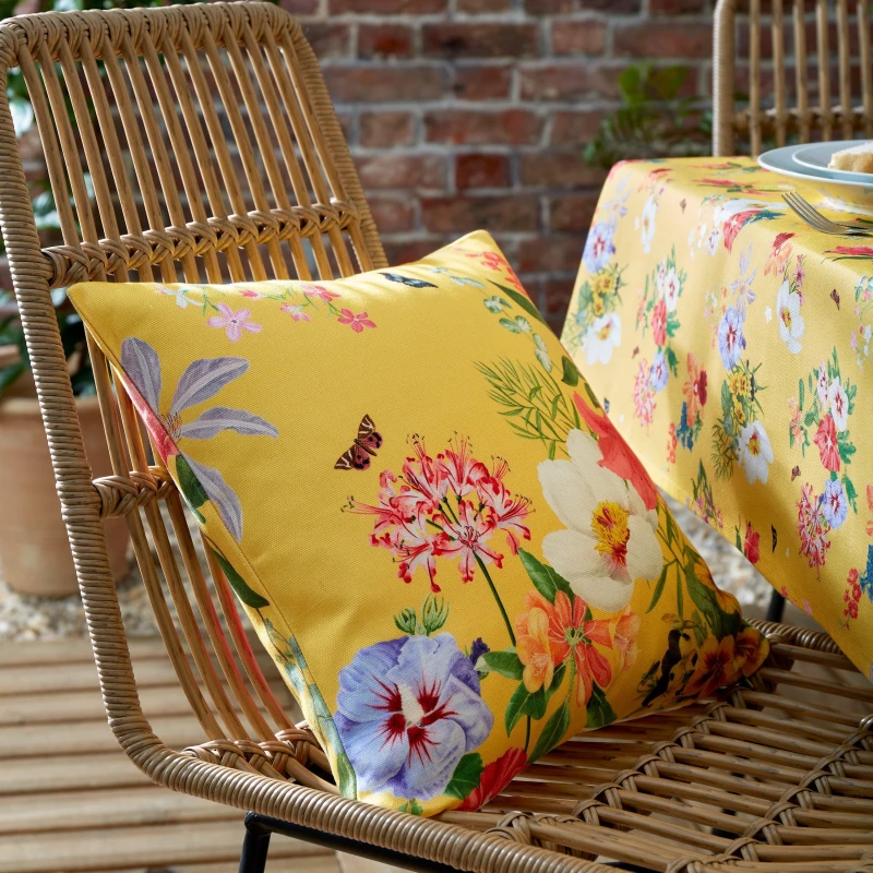 Image of The Royal Horticultural Society Exotic Garden Filled Cushion 43cm x 43cm Yellow