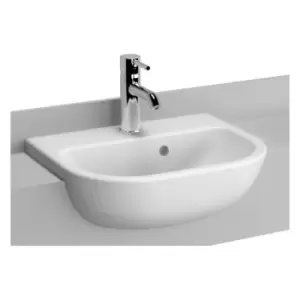 Image of Vitra S20 Semi Recessed Basin 550 x 440 mm 2 Tap Hole 5524B003-0022