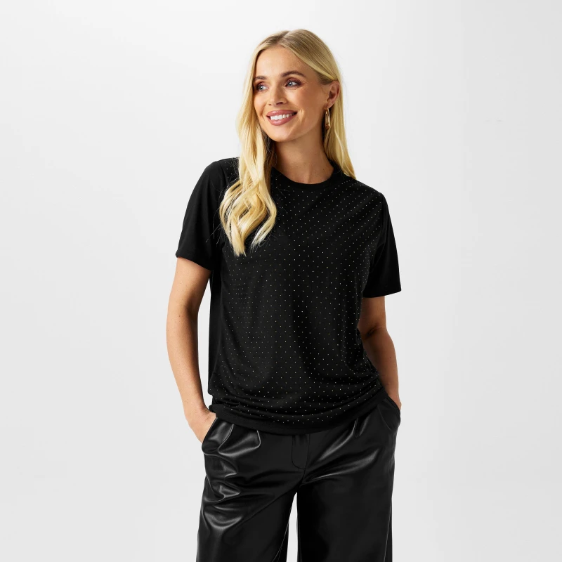 Image of Biba Biba Diamante T-Shirt - Black 10