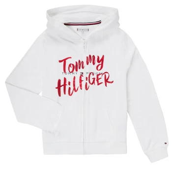 Image of Tommy Hilfiger KG0KG05043 Girls Childrens Sweatshirt in White - Sizes 8 years,10 years,12 years,14 years,16 years