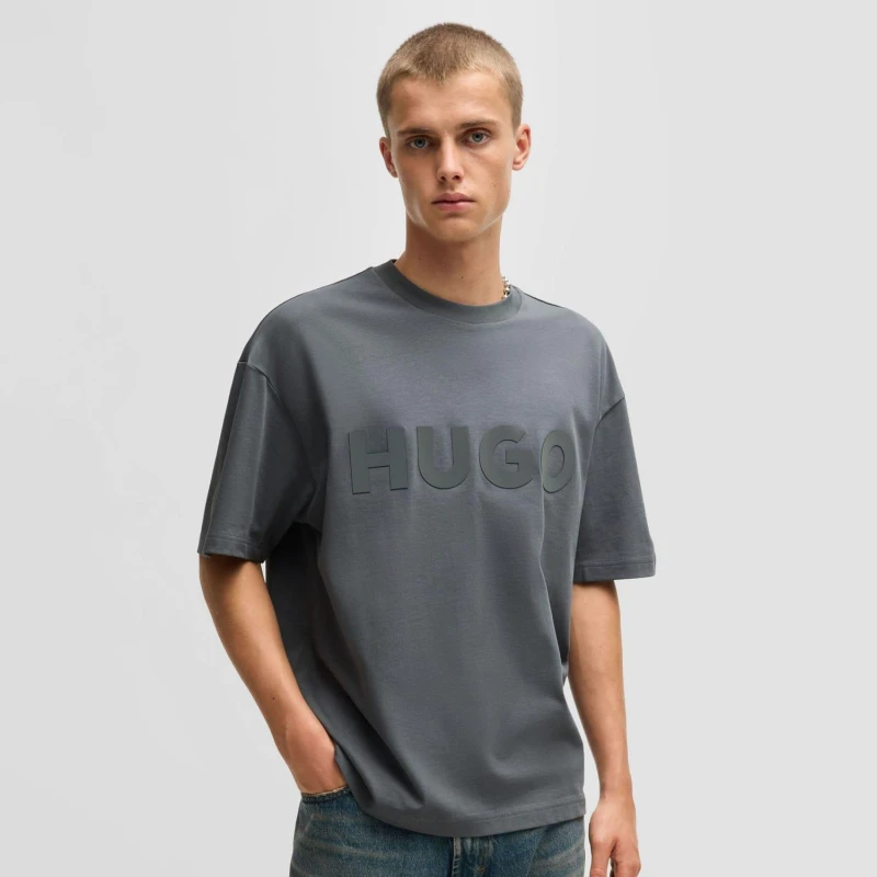 Image of HUGO Dinkee Logo T-Shirt Open Grey L