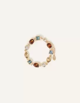 Image of Accessorize Womens Mixed Gem Clasp Bracelet
