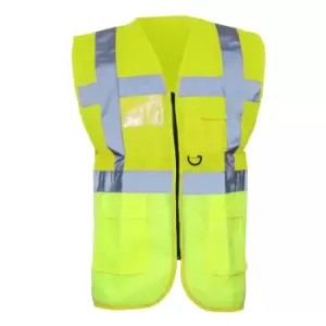 Image of Yoko Hi-Vis Premium Executive/Manager Waistcoat / Jacket (L) (Hi-Vis Yellow)