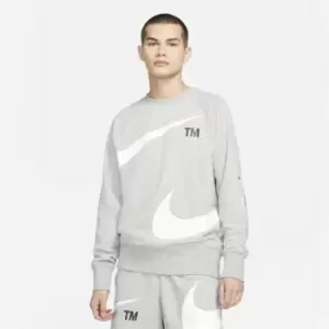 Image of Nike Sportswear Swoosh Mens Semi-Brushed Back Fleece Sweater - Grey