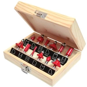 Image of Faithfull Router Bit Set of 12 TCT 1/4in Shank