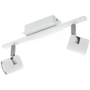 Image of Vergiano 2 Lamp Twin Spotlight White, Satin Nickel 3 Step Dimming - Eglo