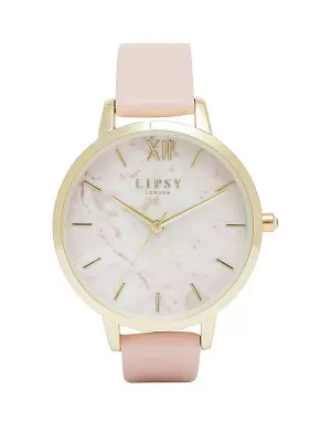 Image of Lipsy Nude Strap Watch and Bracelet Gift Set