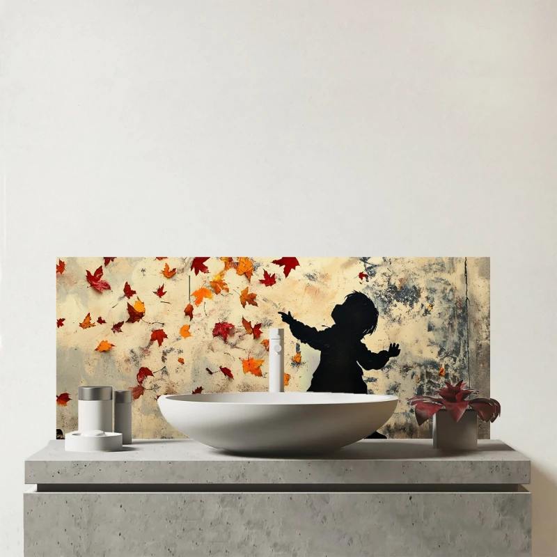 Image of Warren Reed - Designer Memories Of Autumn Days Glass Bathroom Splashback Multicolor Unisex