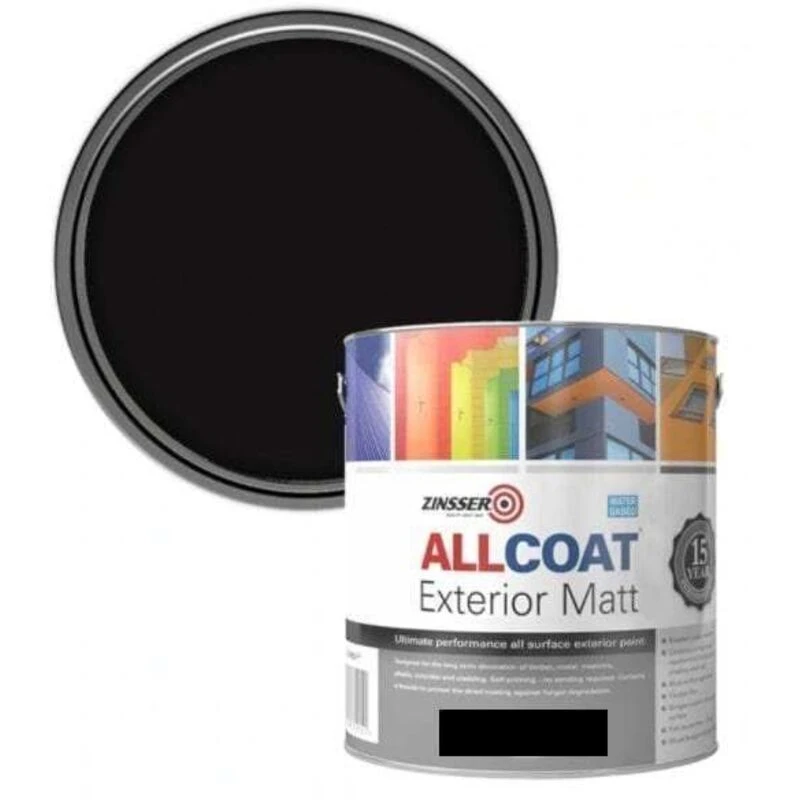 Image of Zinsser Allcoat Exterior Water Based Matt Black 2.5L