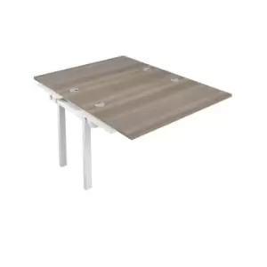 Image of Telescopic 2 Person Bench Extension 1200 X 800 Cable Port Grey Oak - White