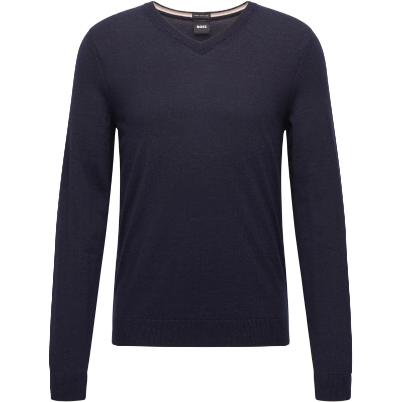Image of Boss Mens Melba P Knitted Top Dark Blue male S