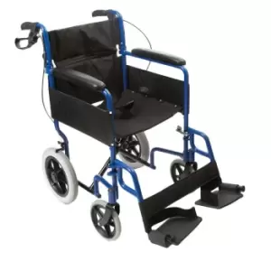 Image of NRS Healthcare Transit-Lite Attendant Controlled Wheelchair - Blue