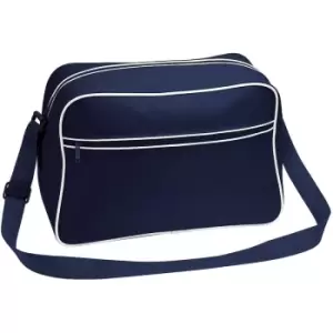 Image of Bagbase Retro Adjustable Shoulder Bag (18 Litres) (One Size) (French Navy/White) - French Navy/White