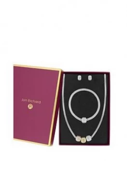 Image of Mood Silver Plated Popcorn Mesh Necklace, Earring And Bracelet Set