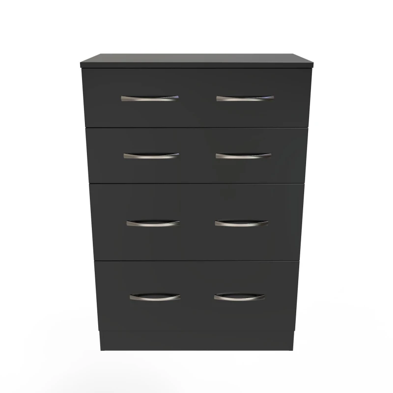 Image of Ready Assembled 2 U Hampshire 4 Drawer Deep Chest (Ready Assembled) in Black Unisex