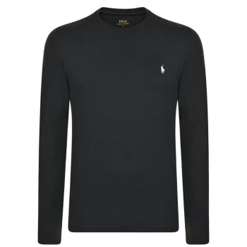 Image of POLO RALPH LAUREN Long Sleeve Crew Neck Jersey T Shirt - Black