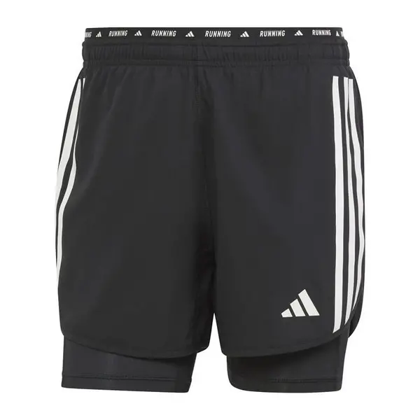 Image of adidas Own the Run 3-Stripes 2-in-1 Shorts Mens - Black S