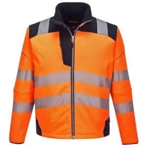 Image of PW3 Hi Vis Soft Shell Winter Rain Jacket Orange / Navy XL