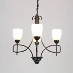 Image of San Marino Pendant Light 4 Tex/Pewter/Frosted Glass Bulbs