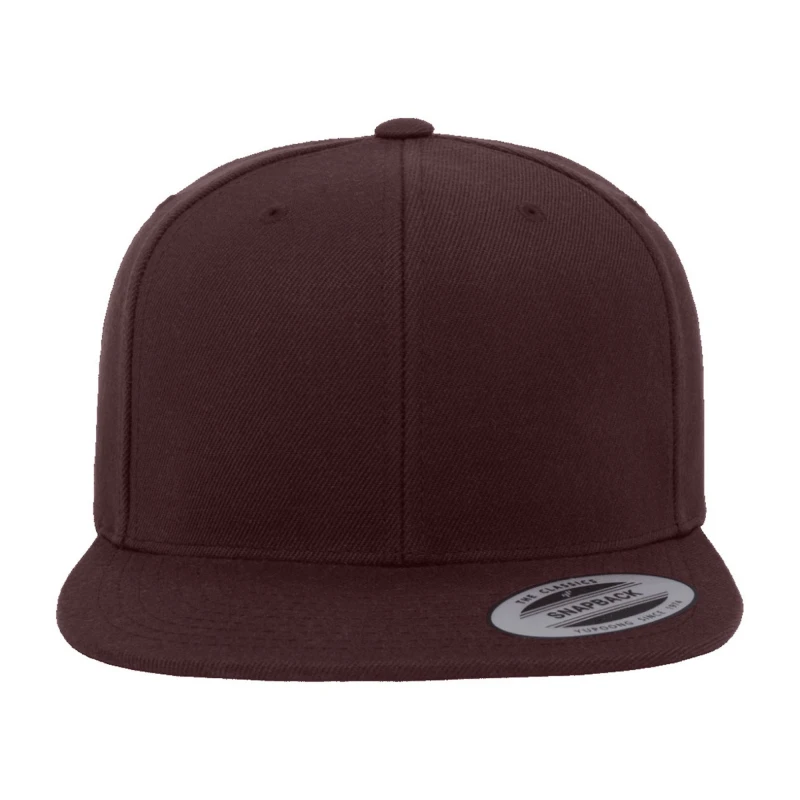 Image of Yupoong Mens The Classic Premium Snapback Cap in Burgundy Burgundy Male One Size