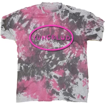 Image of Yungblud - Scratch Logo Oval Unisex Medium T-Shirt - Grey