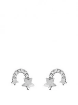 Image of The Love Silver Collection Shooting Star Cubic Zirconia Studs