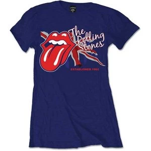 Image of The Rolling Stones - Lick the Flag Ladies X-Small T-Shirt - Blue