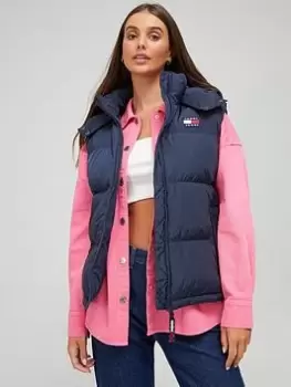 Image of Tommy Jeans Alaska Padded Gilet - Blue Size L, Women