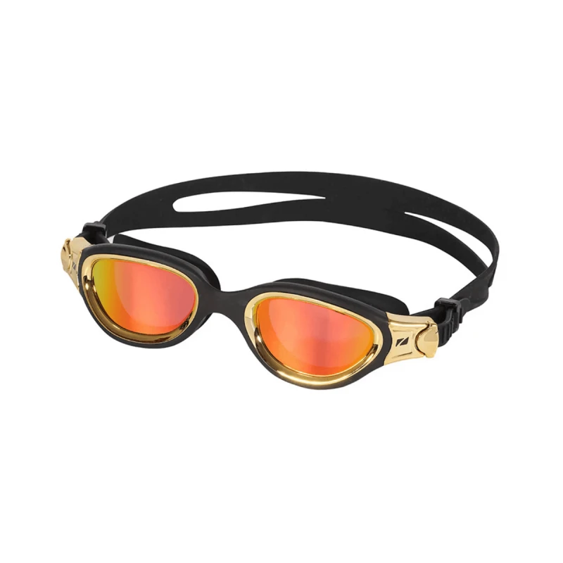 Image of Zone3 Venator-X Swimming Goggles Black Gold with Orange Mirrored Lenses