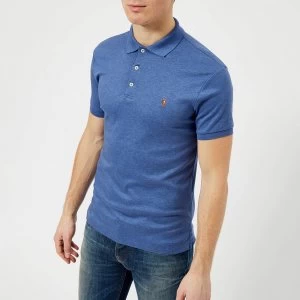 Image of Polo Ralph Lauren Mens Slim Fit Soft Touch Polo Shirt - Faded Royal Heather - M - Blue
