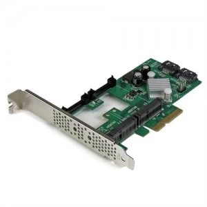 Image of StarTech.com 2-Port PCI Express 2.0 SATA III 6Gbps RAID Controller Card with 2 mSATA Slots and HyperDuo SSD Tiering
