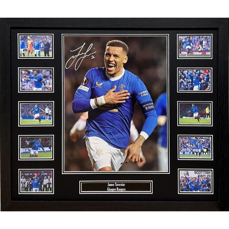 Image of AllStarSignings Ltd James Tavernier signed Rangers photo Blue unisex One Size