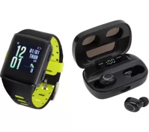 Image of B-Aktiv GL1237 Fitness Tracker Watch & Bluetooth Wireless Earbuds