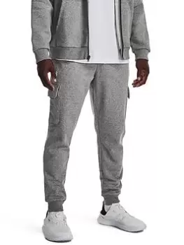 Image of Under Armour Mens Training Rival Fleece Cargo Joggers, Grey Size M Men