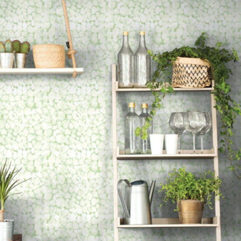 Image of Galerie Evergreen Green Mica Reflections Smooth Wallpaper
