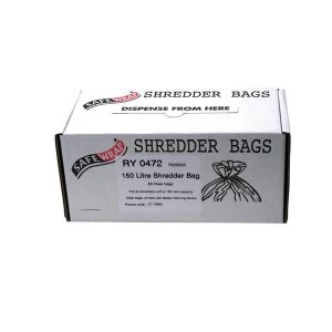 Image of Robinson Young Safewrap Shredder Bags 150 Litre Pack of 50