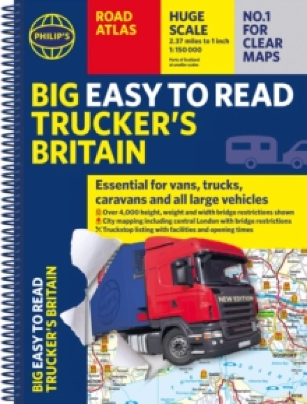 Image of Philip's Big Easy to Read Trucker's Road Atlas Britain : Over 4,000 bridges mapped (A3 Spiral) Spiral bound