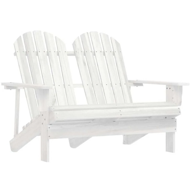 Image of VIDAXL 2-Seater Garden Adirondack Chair Solid Fir Wood White Vidaxl 8720286240809