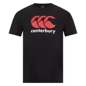 Image of Canterbury Childrens/Kids Logo Rugby T-Shirt (10 Years) (Black)