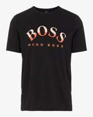 Image of Hugo Boss Athleisure Tee 1 Large Logo T-Shirt Black Size 3XL Men
