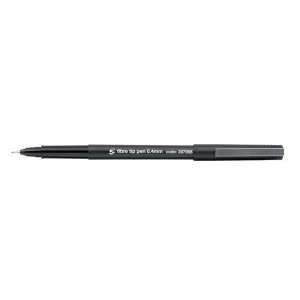 Image of 5 Star Office Fibre Tip Pen Medium 0.7mm Tip 0.4mm Line Black Pack of 12