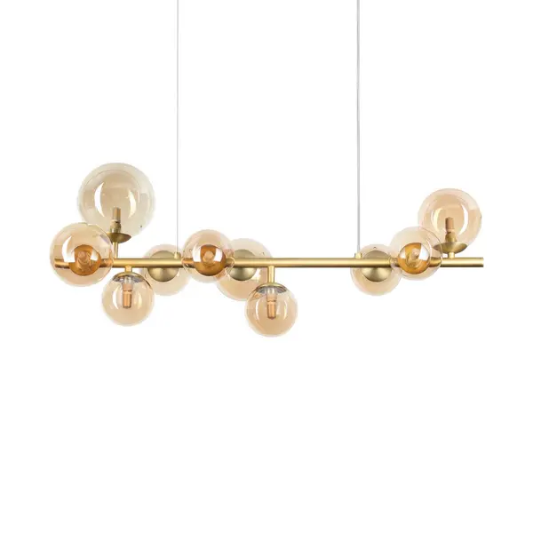 Image of Perlage 10 Light Globe Pendant Ceiling Light Brass