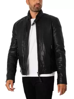 Image of Leather Racer Jacket