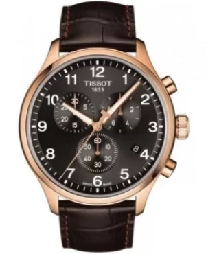 Image of Tissot Chrono XL Classic Black Dial Brown Leather Strap Mens Watch T116.617.36.057.01 T116.617.36.057.01
