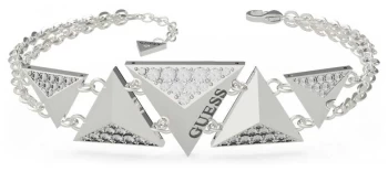 Image of Guess Guess Explosion Double Chain Triangles Silver Jewellery