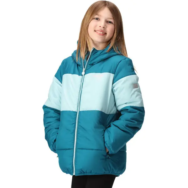 Image of Regatta Girls Lofthouse VII Full Zip Padded Jacket 5-6 Years - Chest 59-61cm (Height 110-116cm) Gulfstream/Sea Haze RKN144G-WPT-5