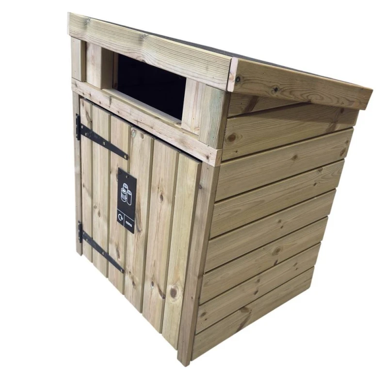 Image of Buttercup Farm Single Commercial Bin Store for Outdoor Use - L77 x W65 x H93cm in Light Brown Light Brown Unisex